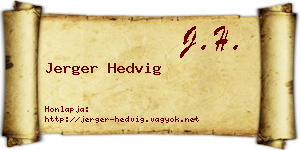 Jerger Hedvig névjegykártya